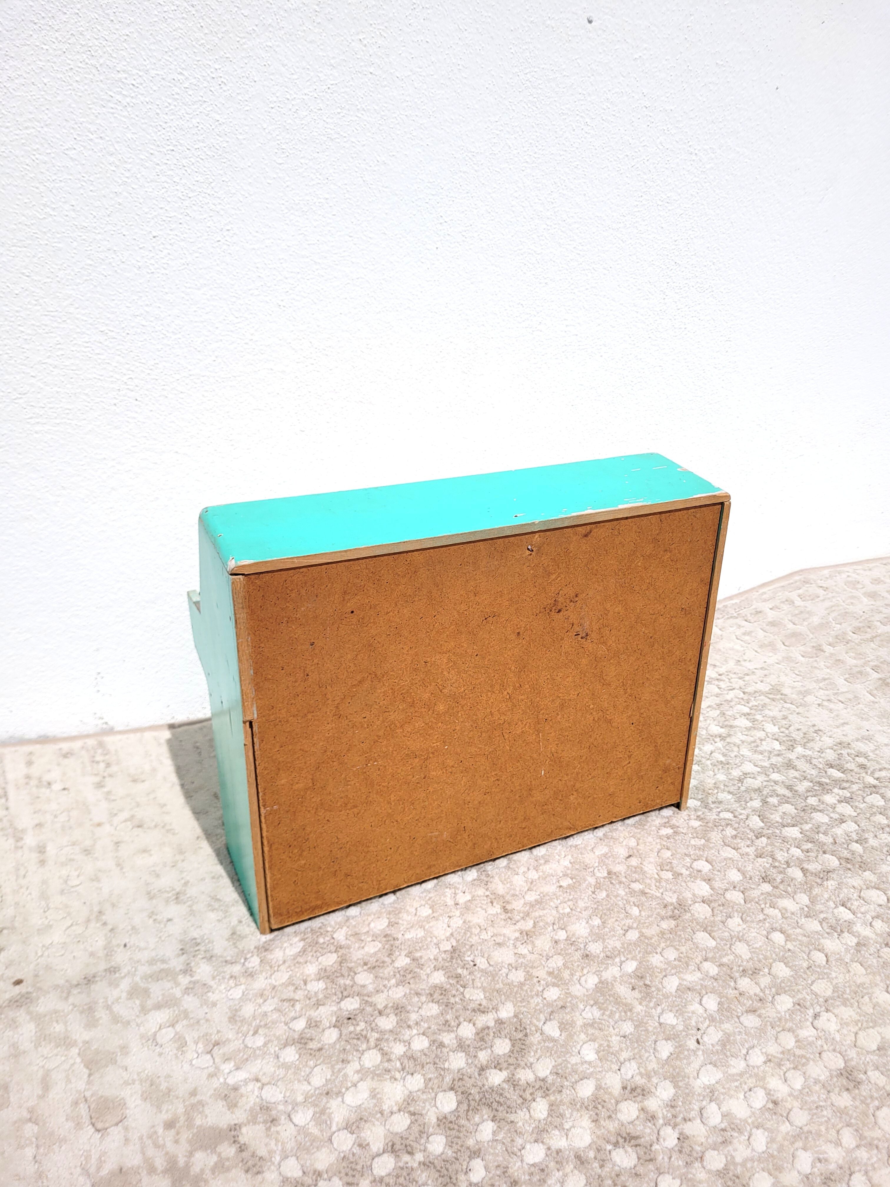 Miniature toy piano green 1950s