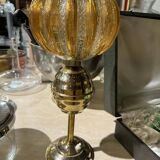 Art Deco lamp in brass and glass