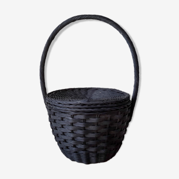 Panier en osier naturel noir