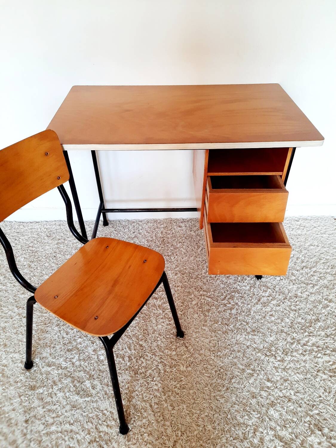 Bureau bois vintage années 50s
