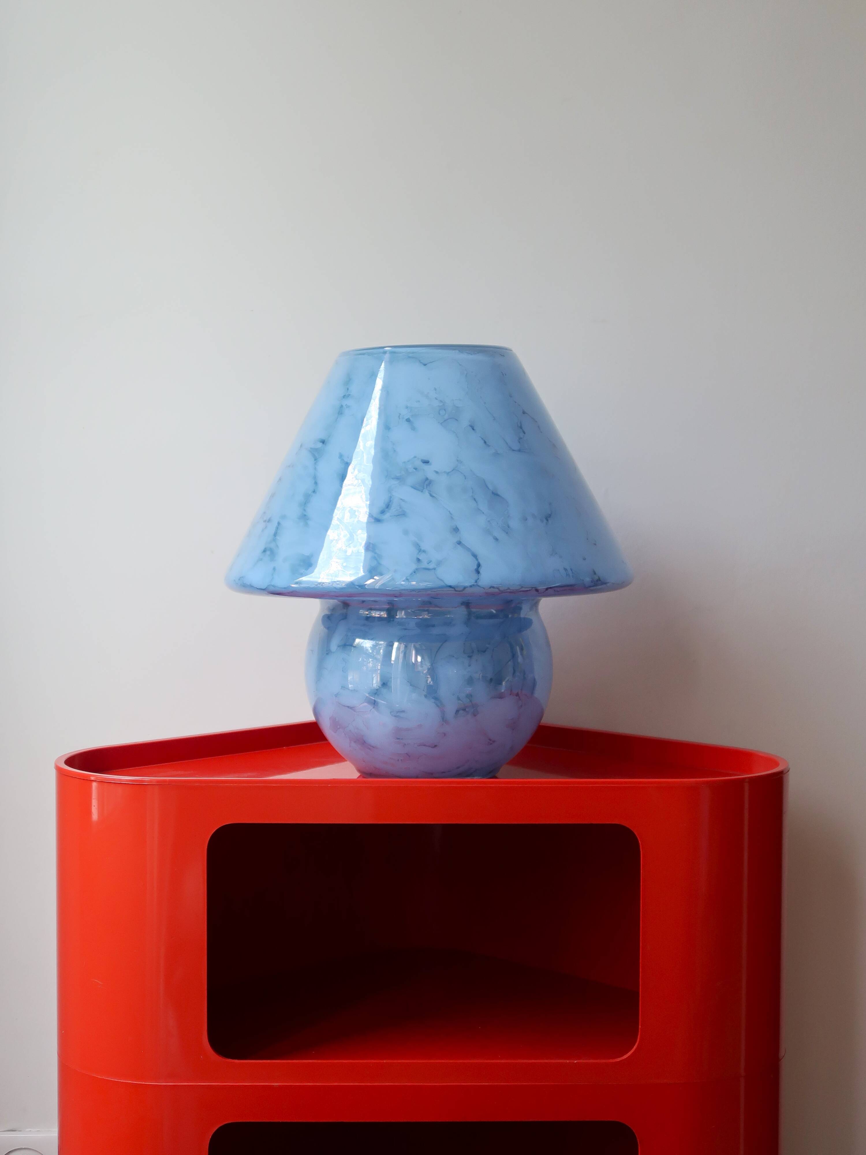 Blue glass mushroom lamp 70 80