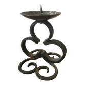 Vintage Iron Forged Candlestick Holder: Handmade Gothic Home Decor