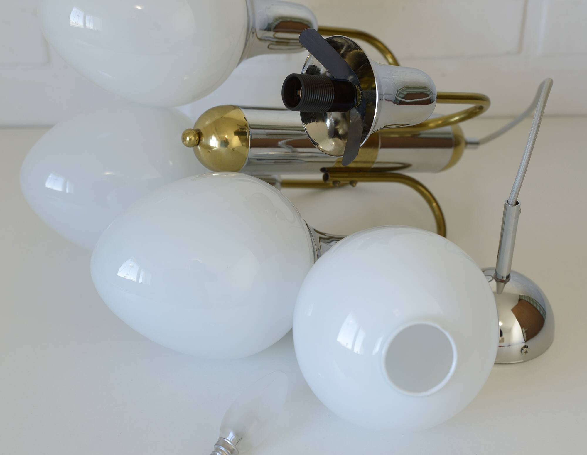 Vintage pendant lamp Art Deco style chandelier  Hanging light 1970s