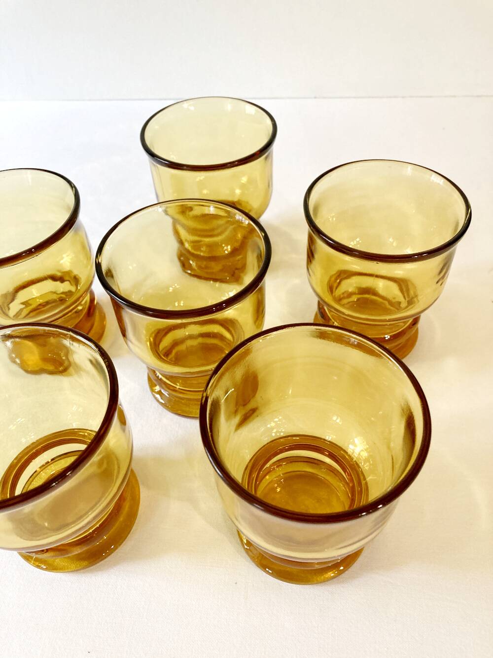 6 Pernod SA amber glass glasses