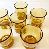 6 Pernod SA amber glass glasses