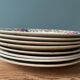 Set of 8 flat plates in Sarreguemines earthenware, model "Rusticana"