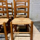 Set of 6 vintage brutalist chairs