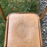 School chair brown vintage wood and metal painted wood way