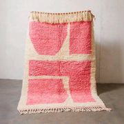 Handmade pink rug for your space, size 150 x 250 cm