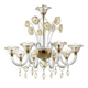 Elegant Romantic Murano Glass Chandelier With Floral Accents