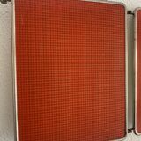 Vintage 1960s red barber triptych mirror Mirbel Paris - 28 x 70 cm