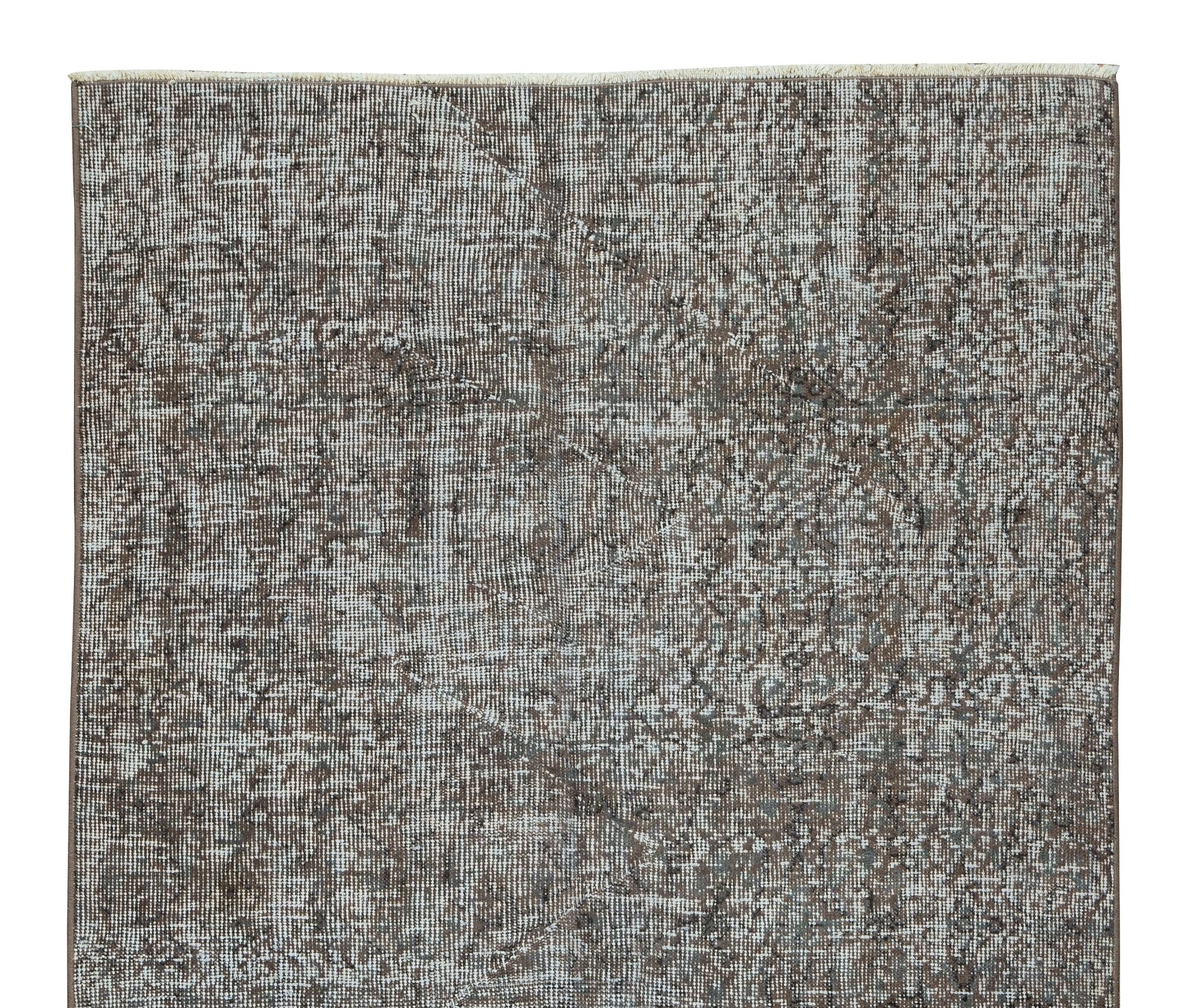Tapis surteint gris en laine anatolienne vintage fait à la main