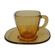 Coffee cup & amber glass undercup vereco - made in france