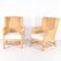 Pair of club armchairs in rattan