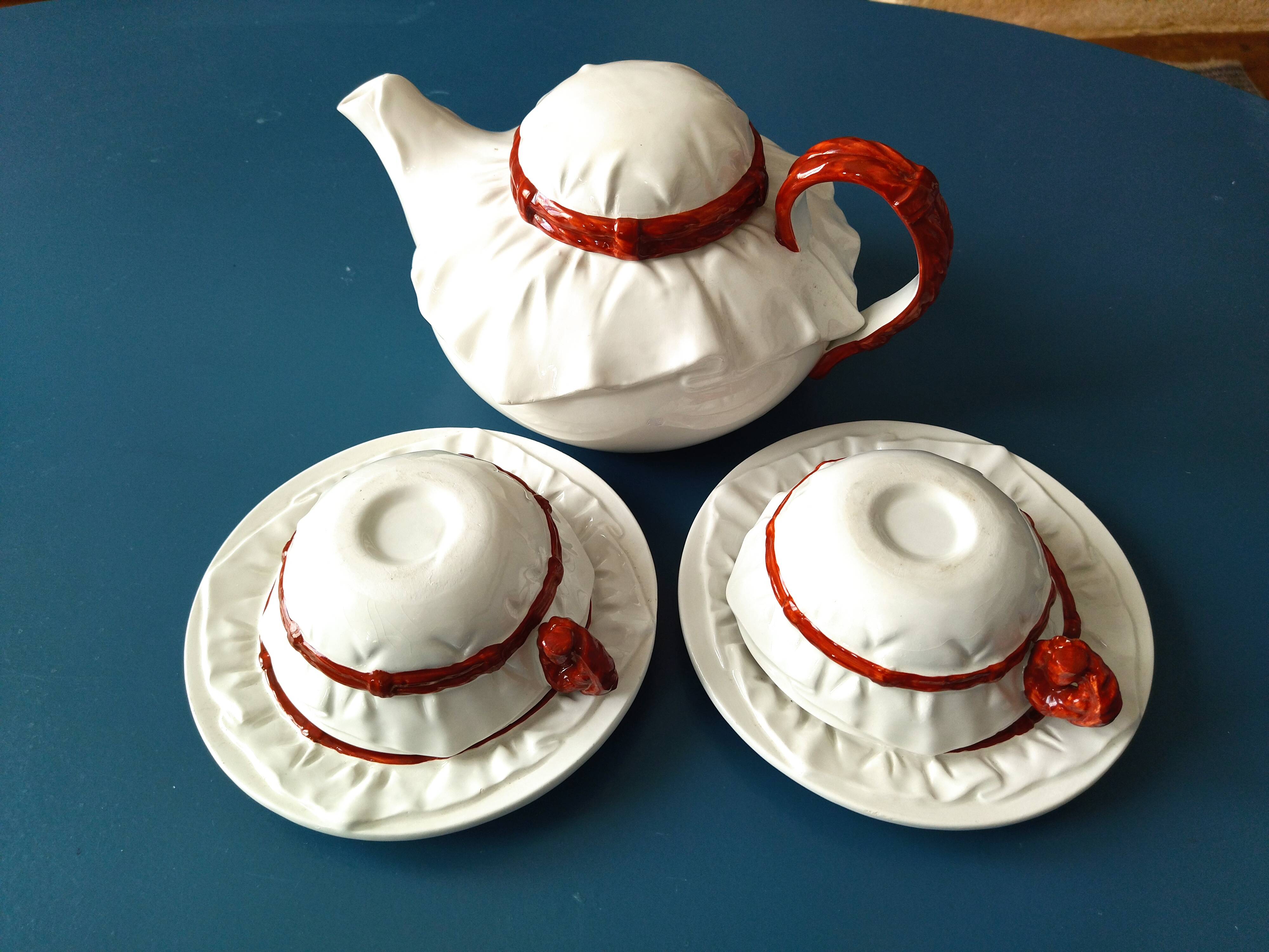 Tea set 2 people Chaumette in vintage ceramic
