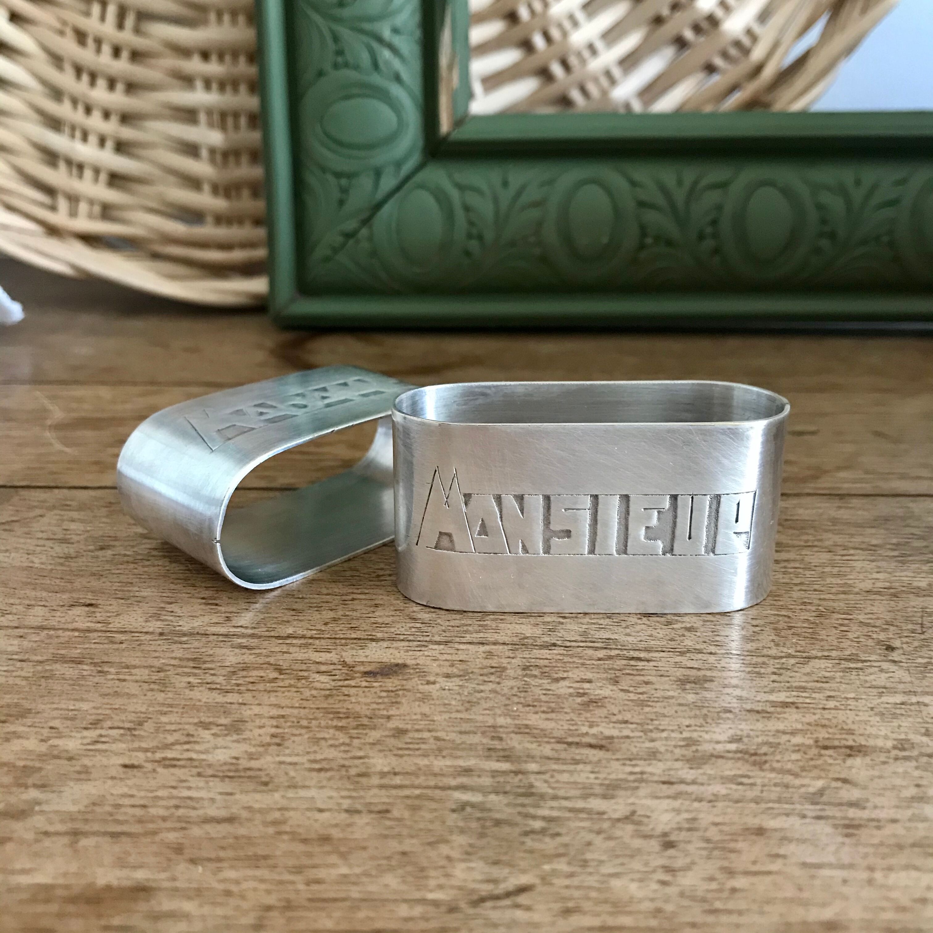 Silver metal towel rings