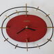 Wall clock vedette steel brass red