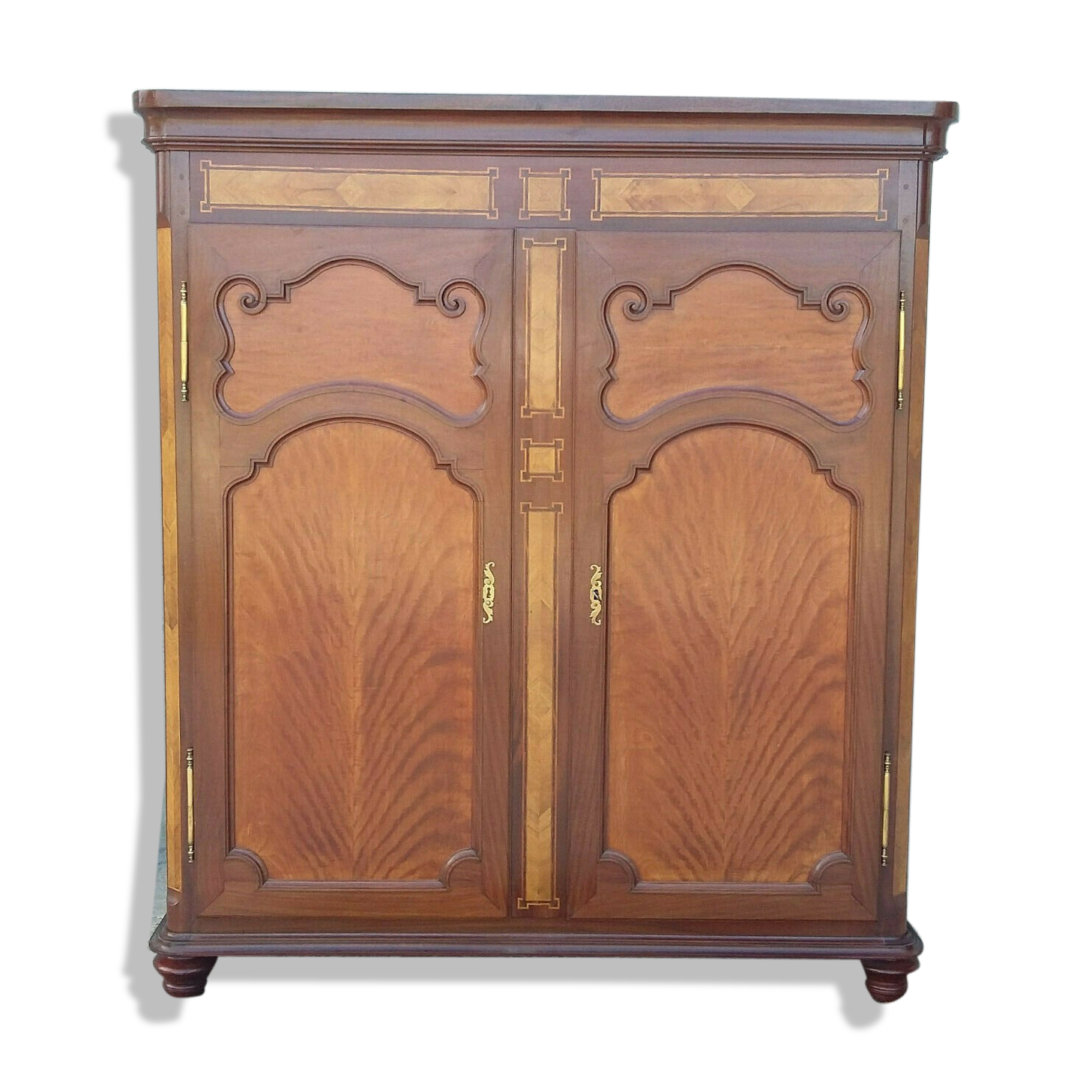 18th century English-style mahogany wardrobe Devaux 1788