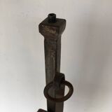 Brutalist wrought iron floor lamp, circa 1960