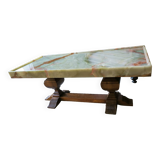 Table basse 1940 noyer et onyx