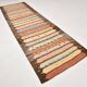 4x13 Beige & Orange Kilim Runner Rug, Wool Runner Rug, Stair Rug, 121x395Cm