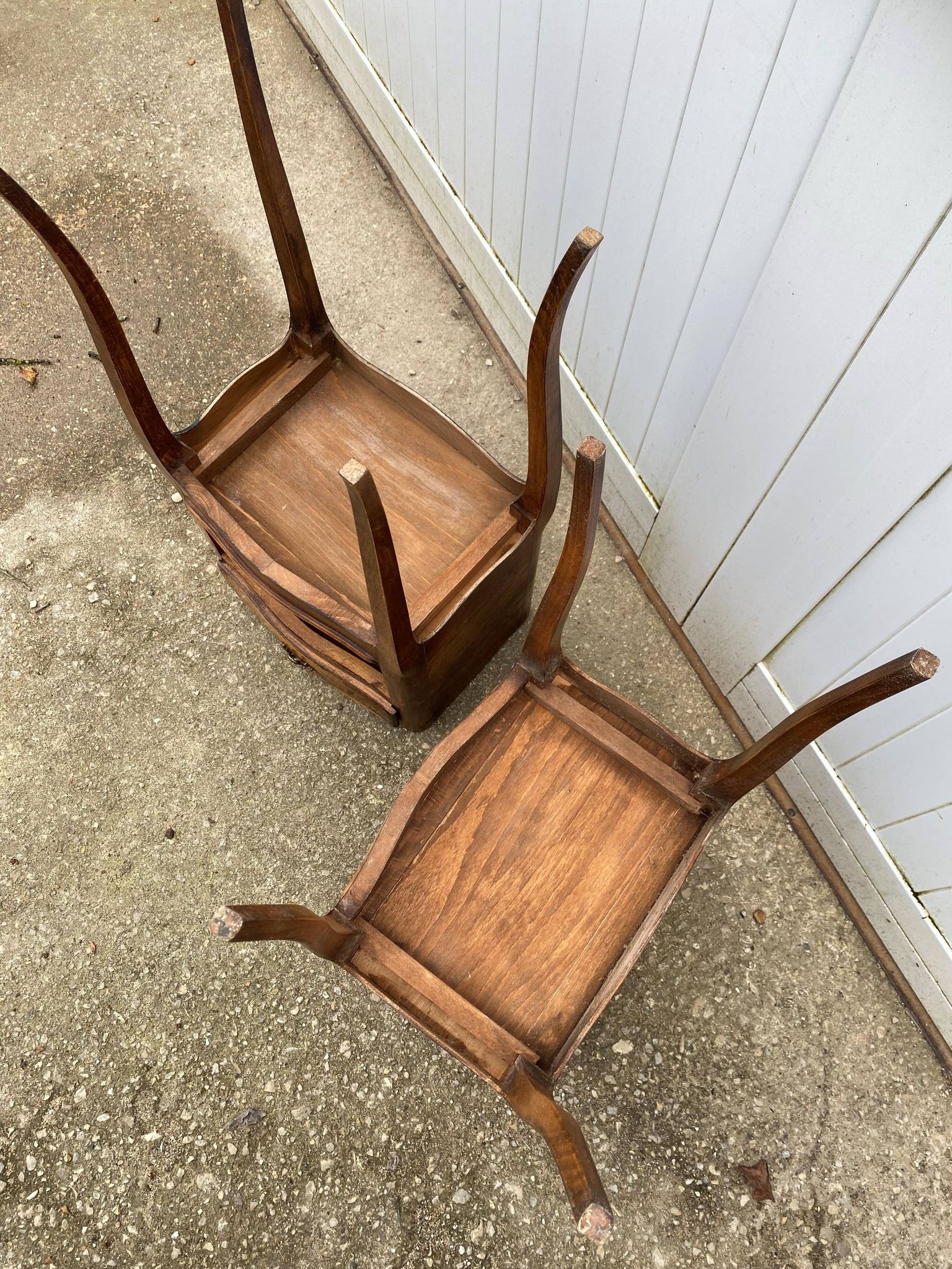 Pair of bedside tables with 1 drawer and a niche, Louis XV style
