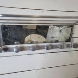 Swivel aluminum mirror wall coat rack from the 60s
