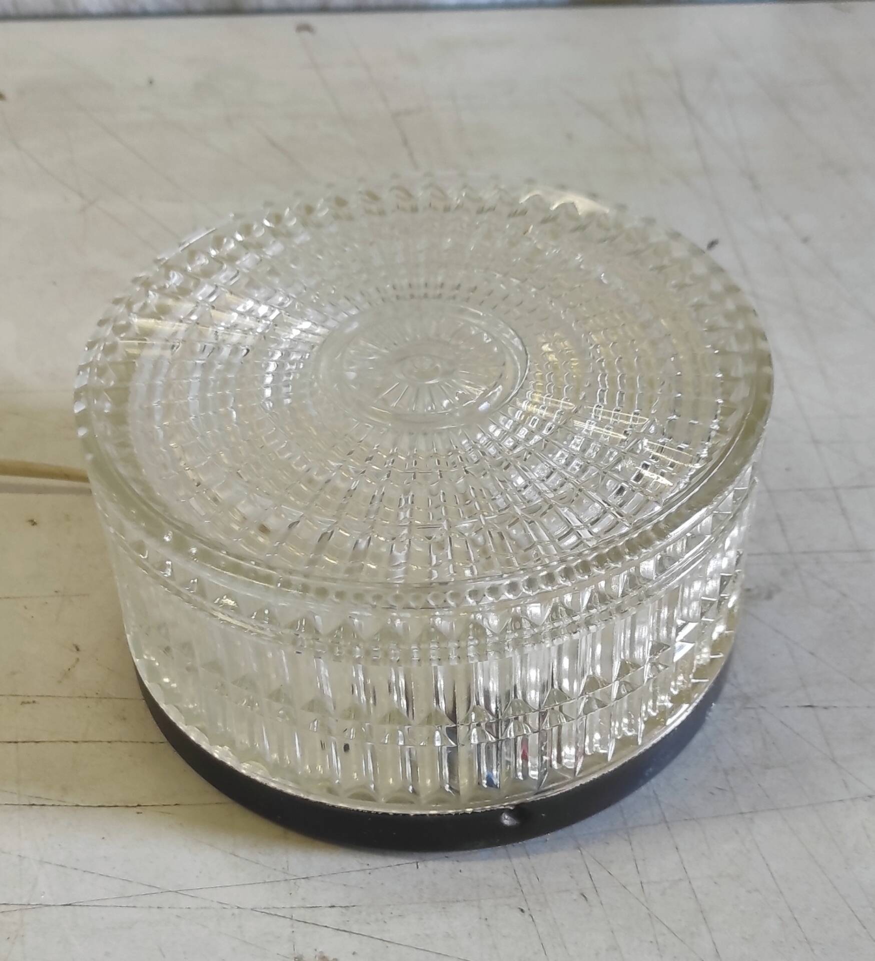 Ceiling light or wall sconce in prismatic glass - mid 20th century.