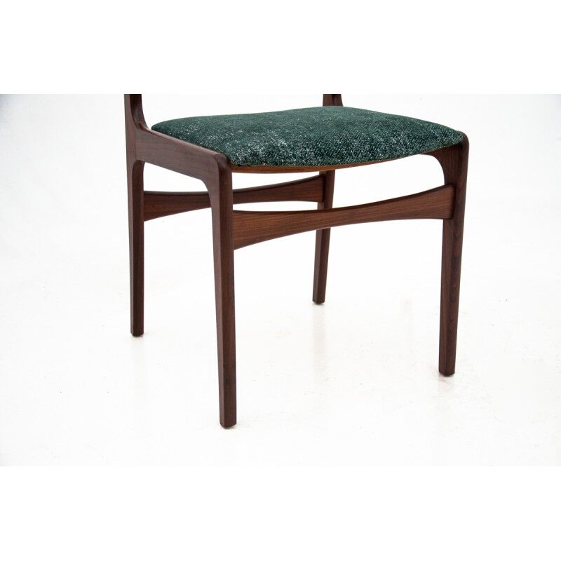 Set of four Scandinavian green chairs