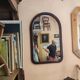 Miroir arche en bois vintage Pologne 1970