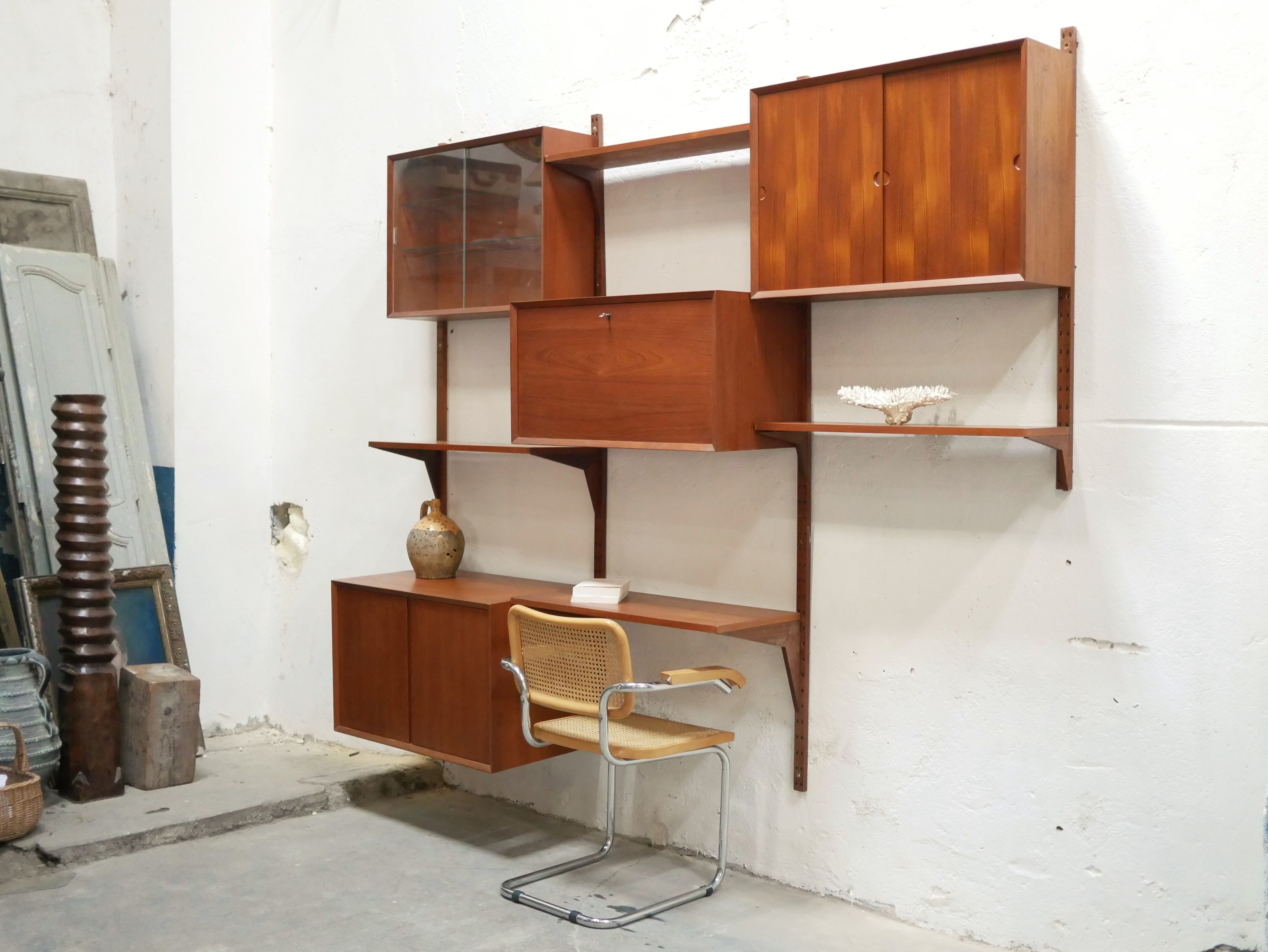 Royal System Scandinavian Modular Wall Shelves by Poul Cadovious for Cado Editions