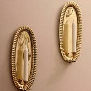 Vintage Swedish Oval Wall Sconces in Brass