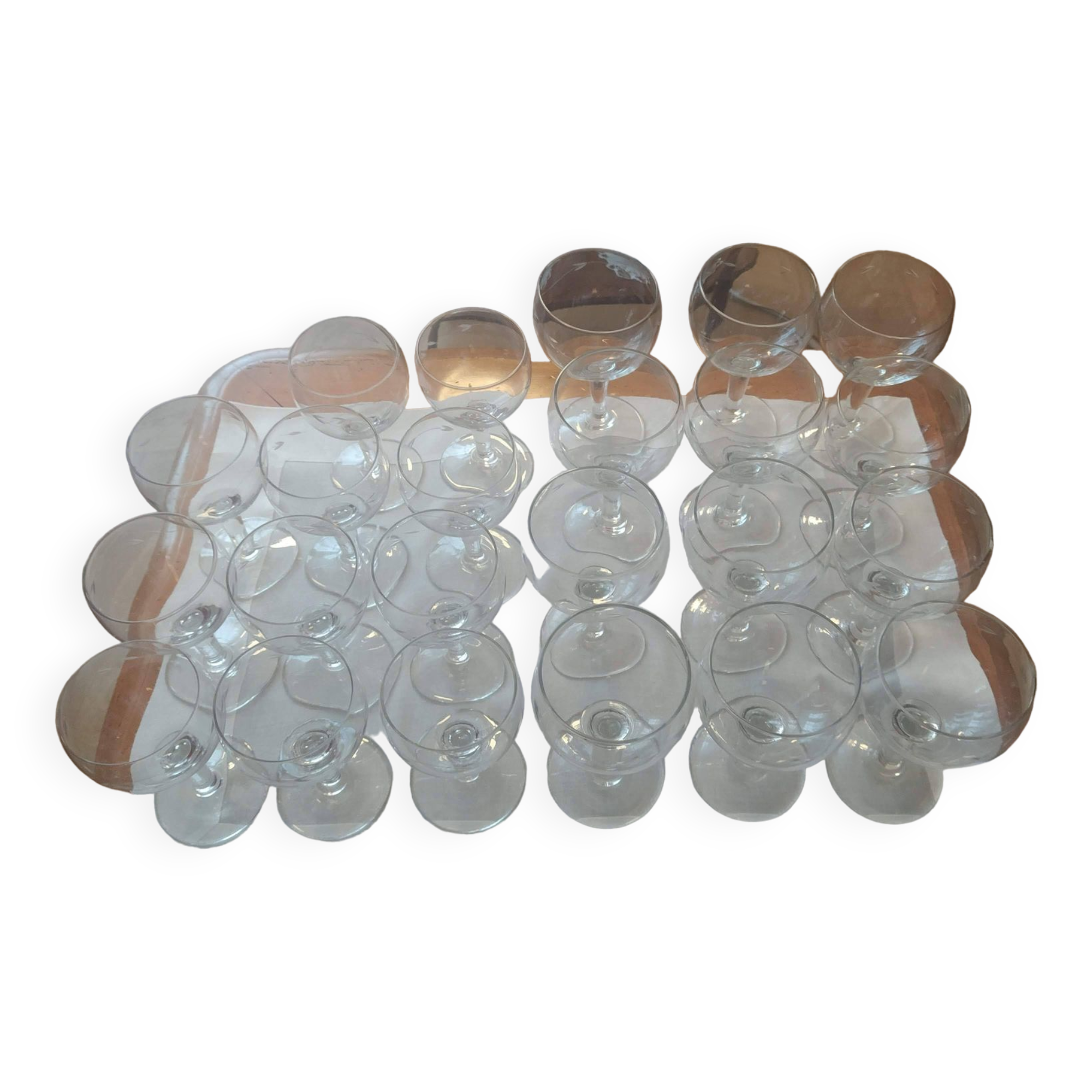 Set of water and wine glasses