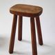 Set of two vintage handcrafted stools, Atelier André Smalle, Belgium.