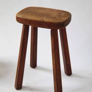 Set of two vintage handcrafted stools, Atelier André Smalle, Belgium.