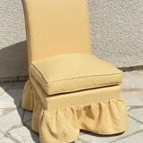 Vintage upholstered fabric toad armchair