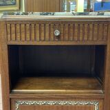 Art deco bedside table in mahogany and marble top