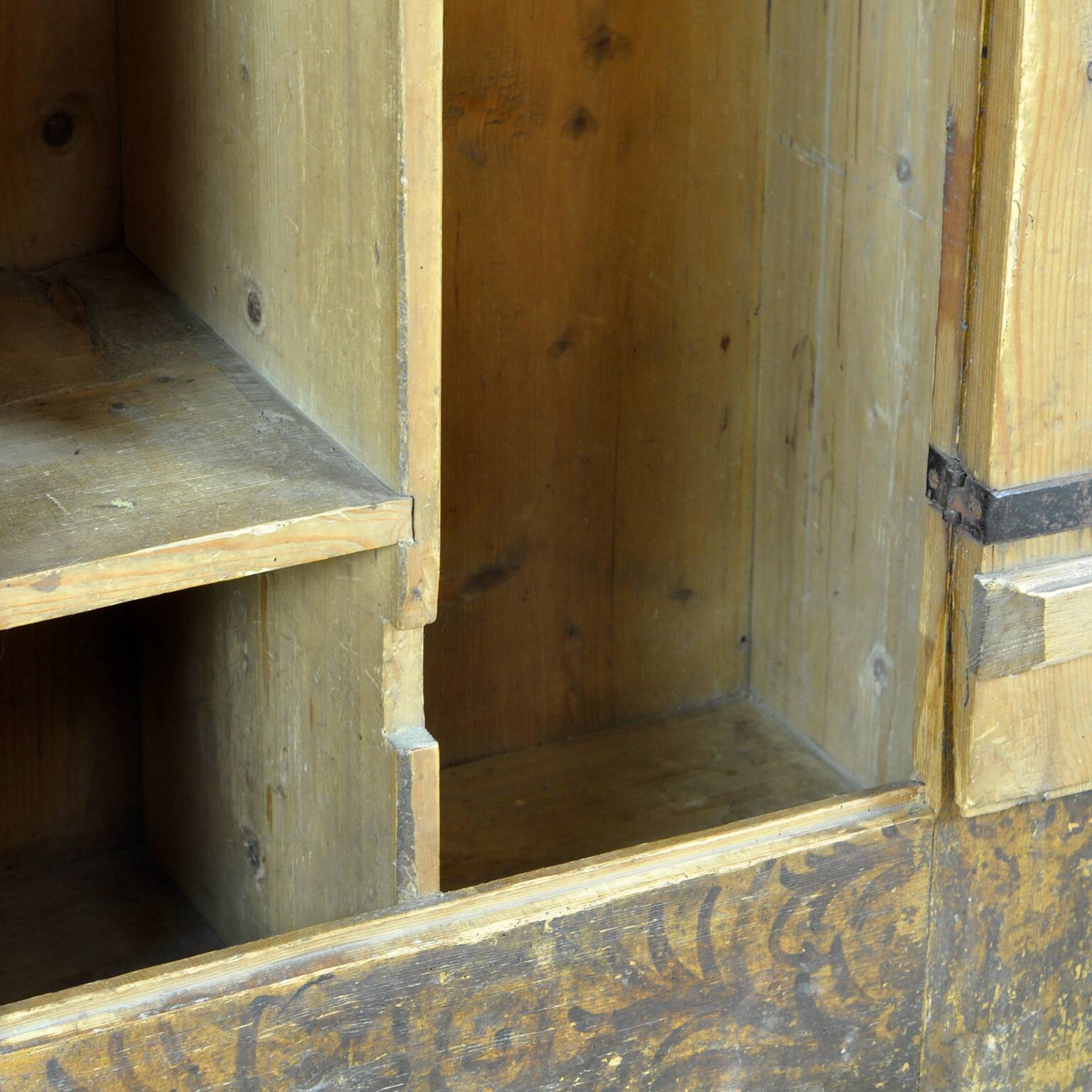 Antique Folk Art Hand Painted Cabinet, circa 1850