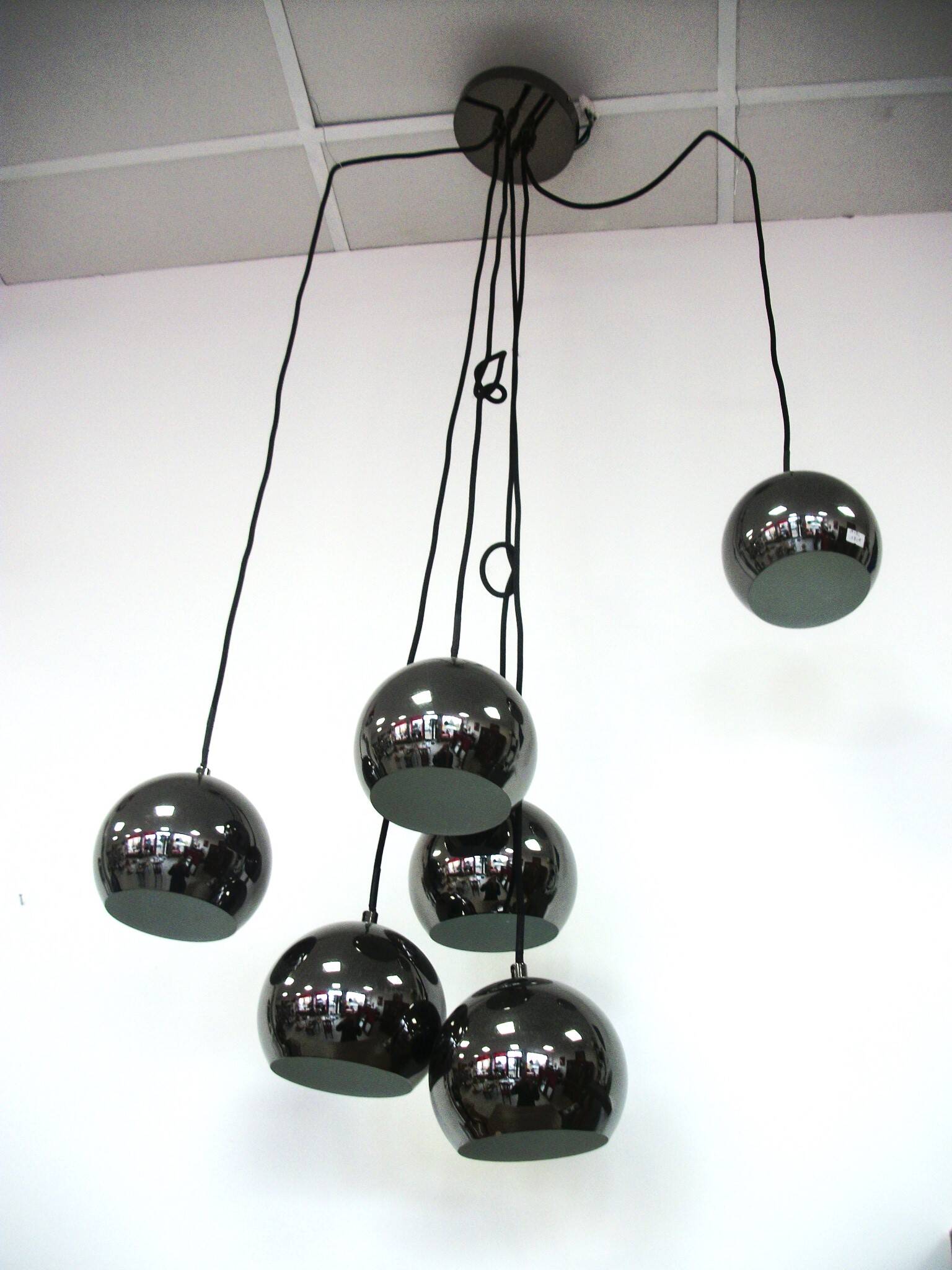 Space age 6 ball light fixture