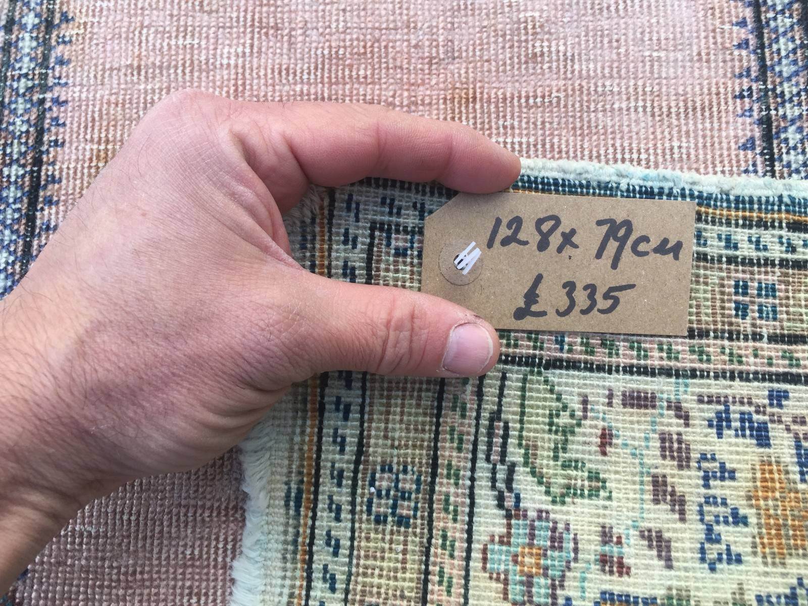 Antique Turkish Silk Rug 128x79cm Tribal Boho vintage old