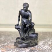 Hermès at rest, black patinated bronze after the antique.