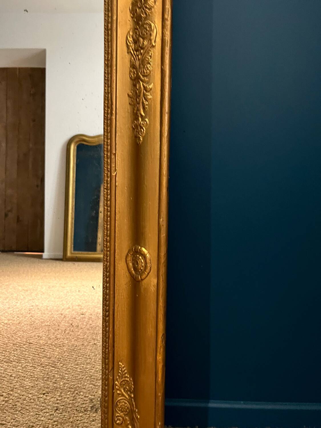 Old mirror 148.5cm/115.5cm mercury glass