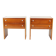 Set Of 2 Square Bedside Tables In Mahogany, Czechoslovakia 1970s