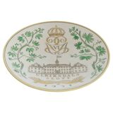 Swedish Grace Plates with Ulriksdal Palace in Yellow and Green by Gefle 1951