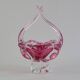 Mid-Century Czech Art Glass Basket Bowl by Josef Hospodka