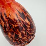 Orange and brown speckled glass vase, Clichy style
