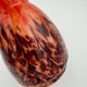 Vase verre moucheté orange et brun, style Clichy