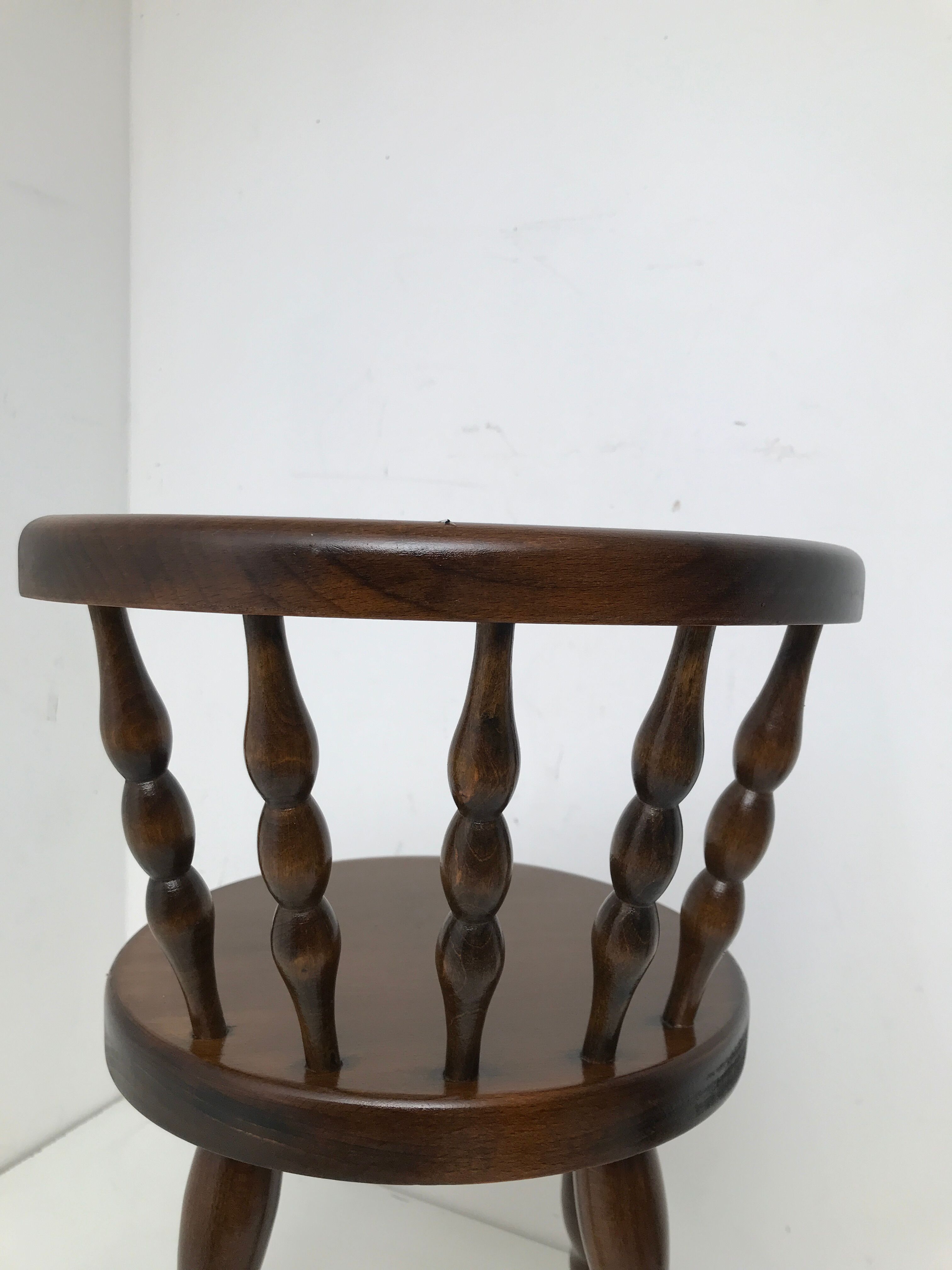 Old wooden child chair turned