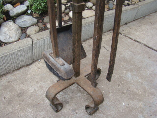 Old wrought iron fireplace accessories