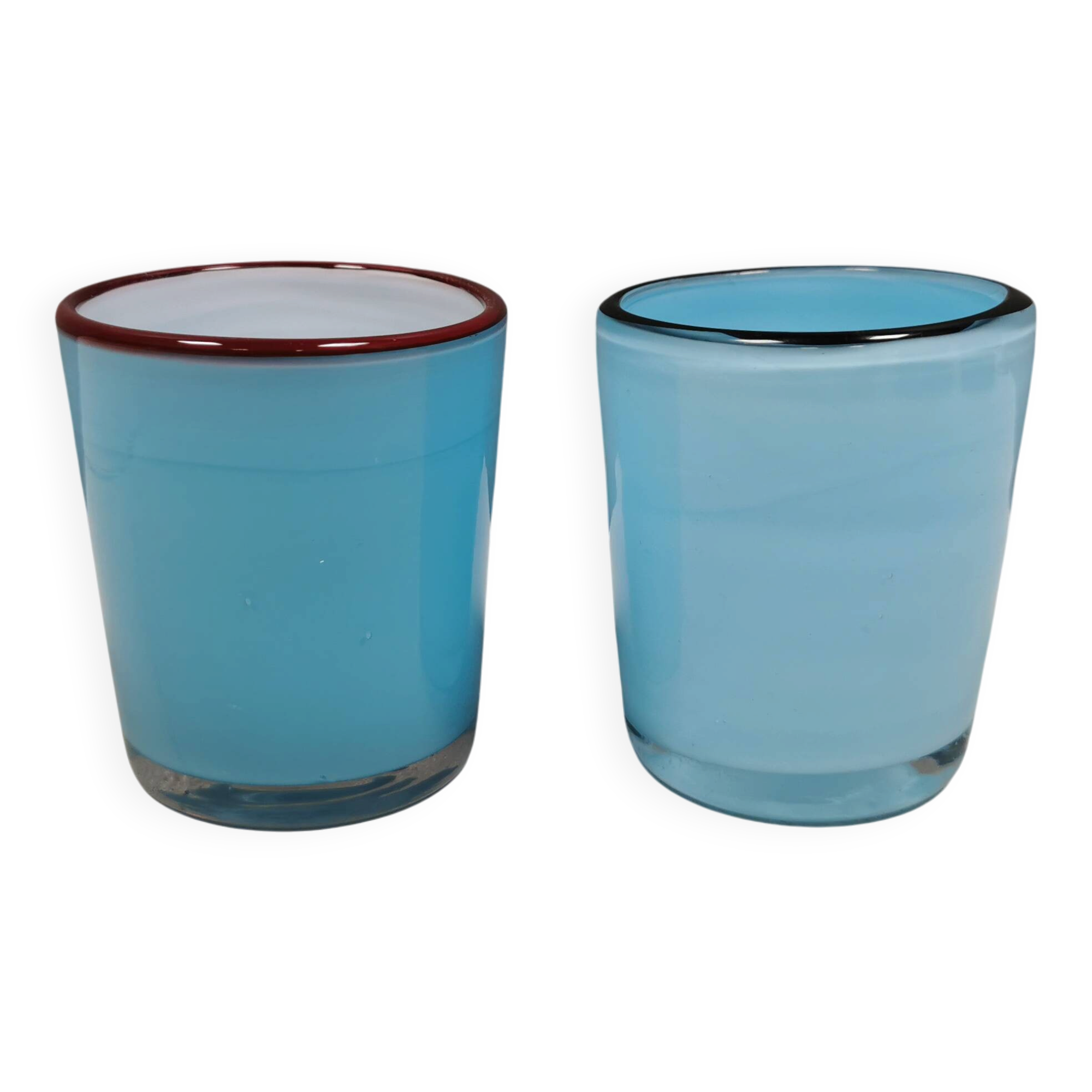 A pair of handmade candleholders for tea lights, Villeroy & Boch 1970-80s